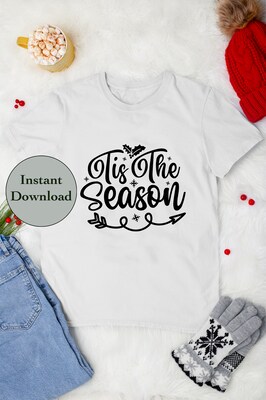 Christmas Decor SVG PNG DXF EPS JPG Digital File Download, Tis The Season Designs For Cricut, Silhouette, Sublimati - image3